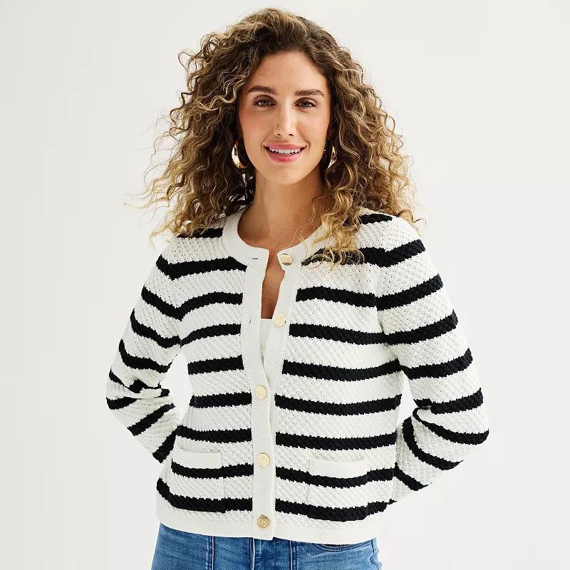 Womens Draper James Chunky Crewneck Cardigan Product Image