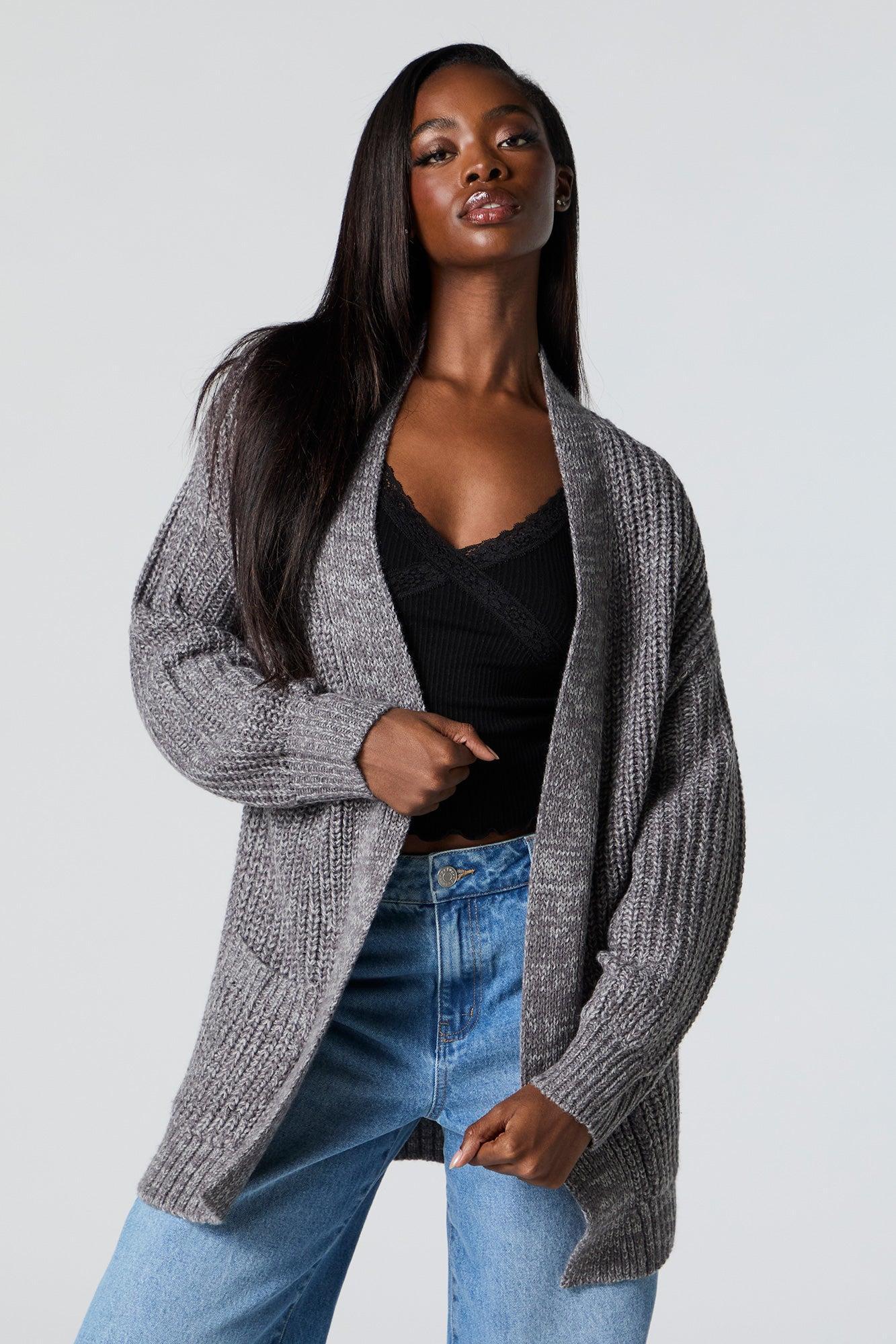 Chunky Knit Open Front Cardigan Female Product Image