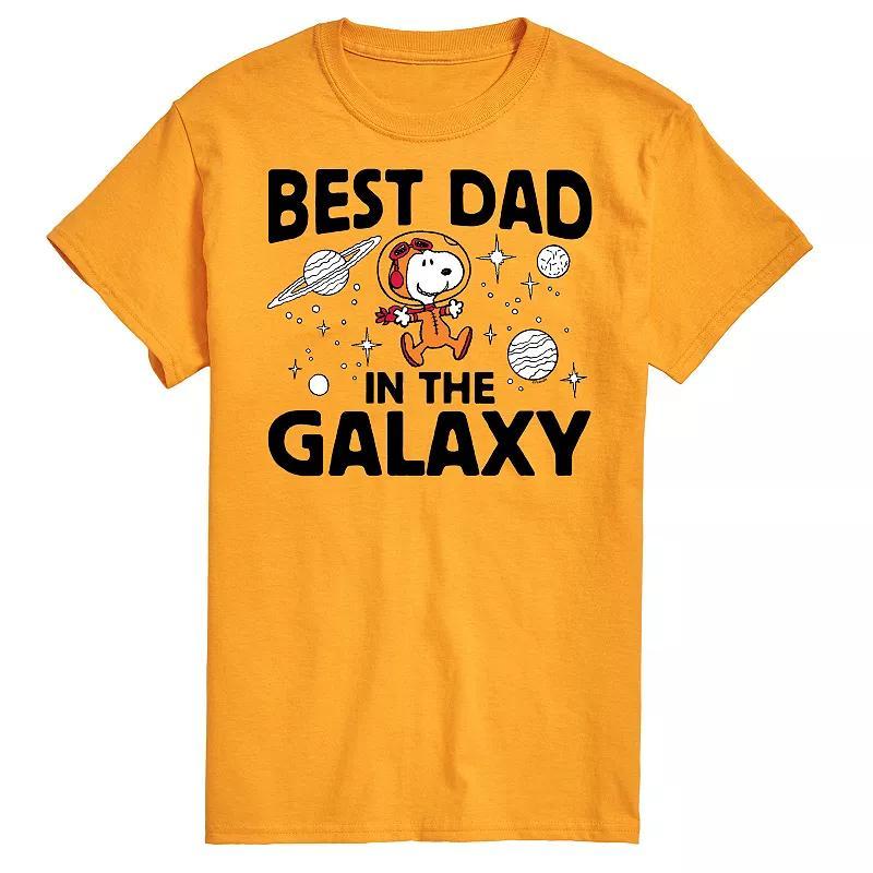 Big & Tall Peanuts Best Dad In Galaxy Snoopy Graphic Tee, Mens Product Image