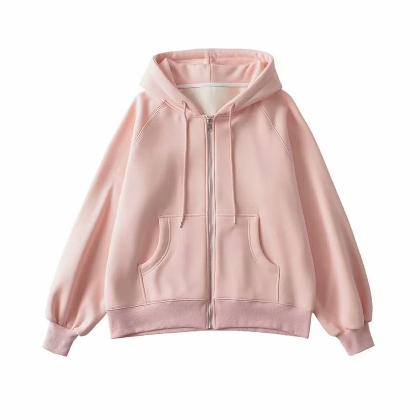 Plain Zip Hoodie Product Image