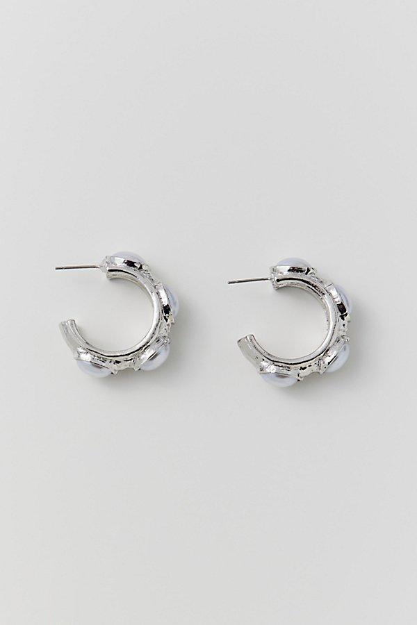 Statement Pearl Hoop Earring Womens at Urban Outfitters Product Image