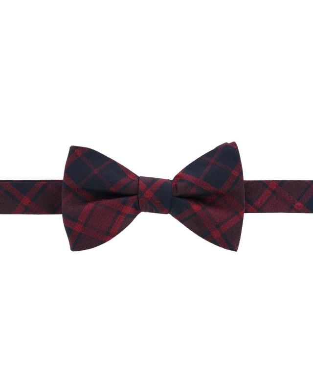 Trafalgar Mens Kincade Red Blackwatch Plaid Silk Bow Tie Product Image