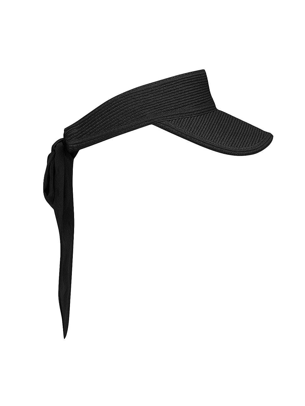 Womens Visor in Straw with Scarf Product Image