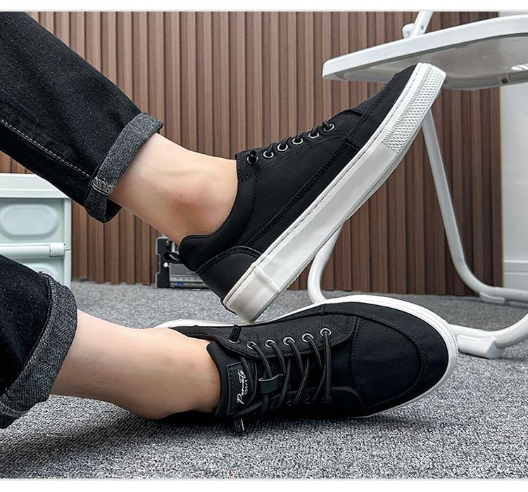 Plain Canvas Lace-Up Sneakers product image