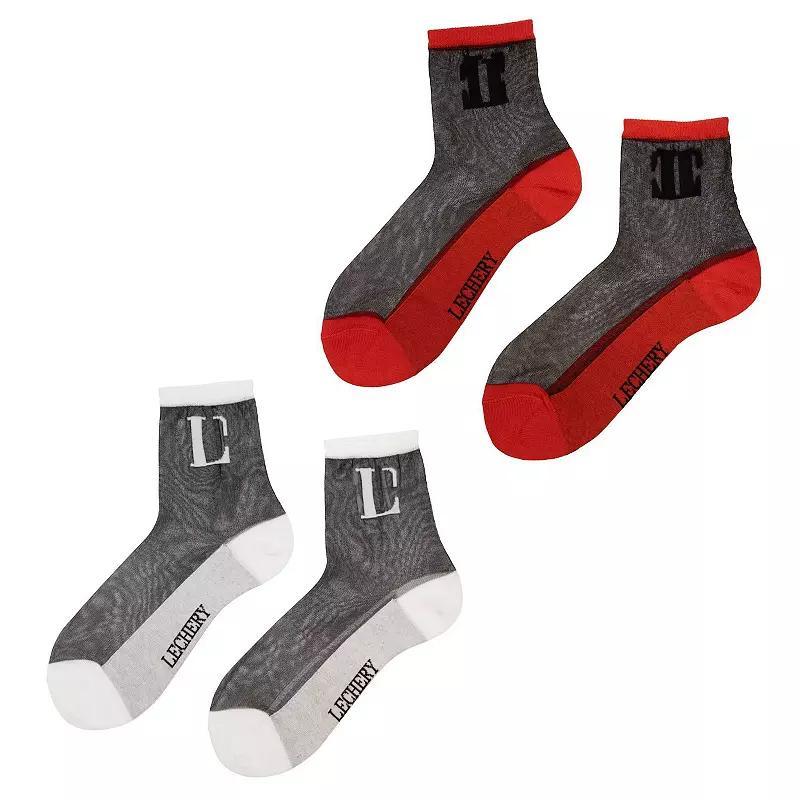 Unisex LECHERY Signature L Logo 2-Pack Sheer Crew Socks, Womens Product Image