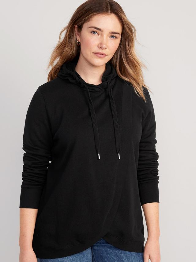 Maternity Cross-Front Nursing Pullover Hoodie Product Image