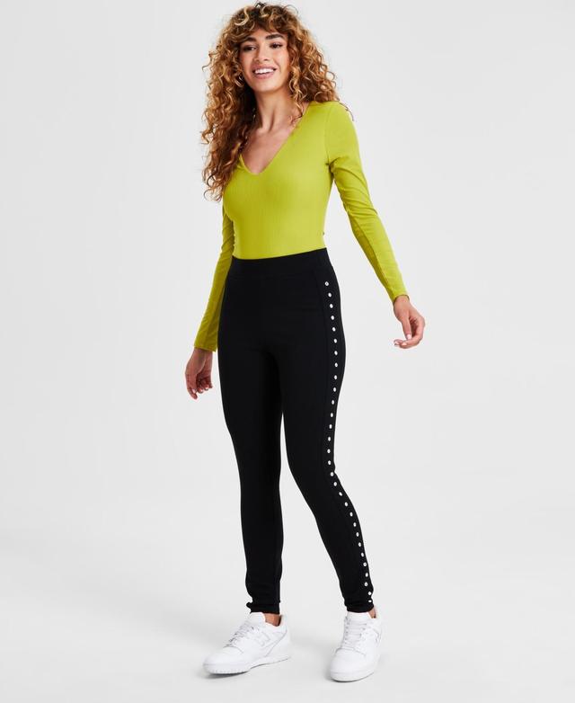 Bar Iii Womens Side-Studded Leggings, Created for Macys Product Image