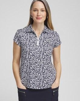 Zenergy® UPF Floral Cap Sleeve Polo Product Image