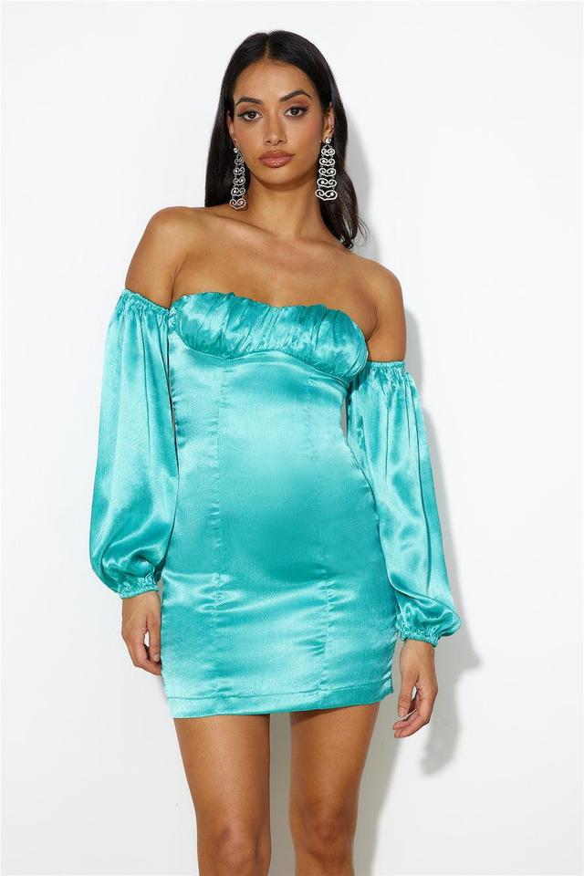 Luxe Look Mini Dress Teal Product Image