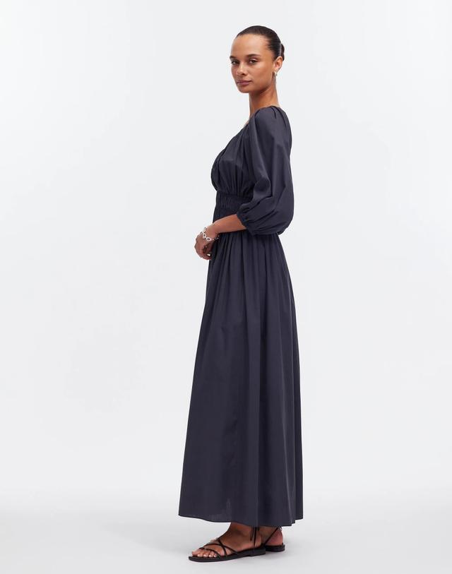 V-Neck Balloon-Sleeve Maxi Dress Product Image