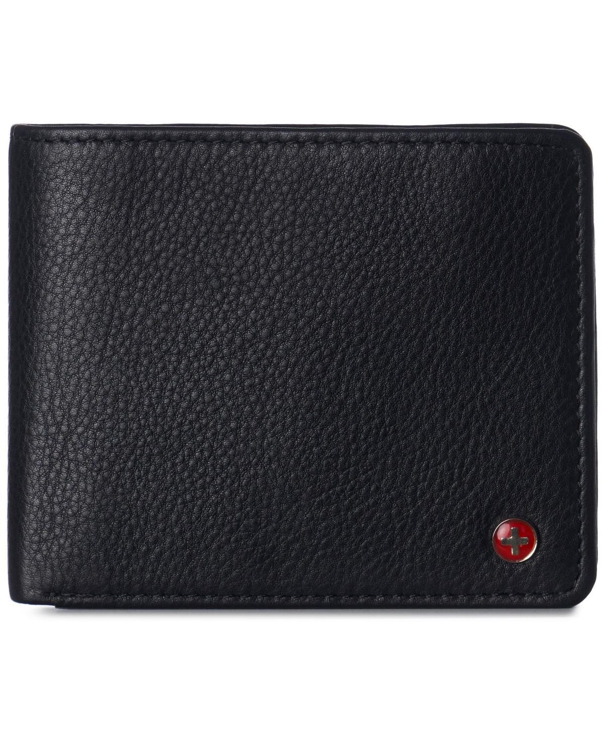 Alpine Swiss Mens Leather Rfid Bifold Wallet 2 Id Windows Divided Bill Section Product Image