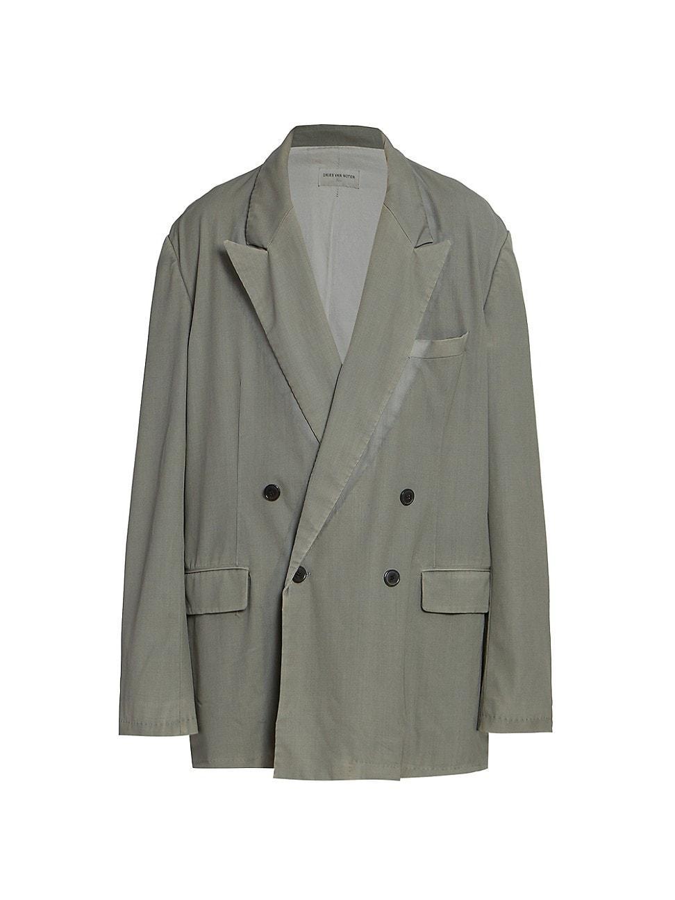 Mens Bishop Double-Breasted Wool-Blend Blazer Product Image