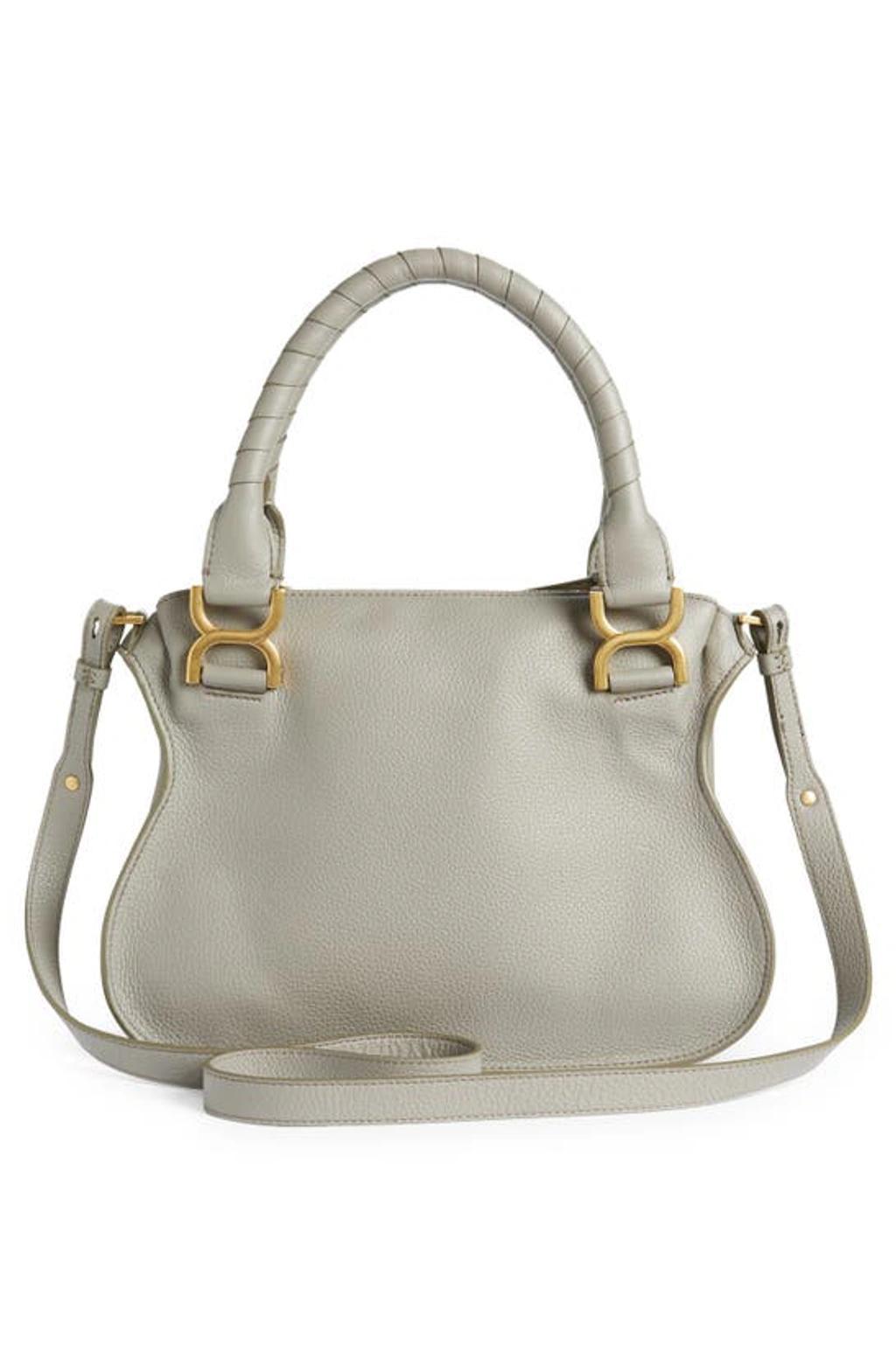 Small Marcie Leather Satchel In Cashmere Grey Product Image