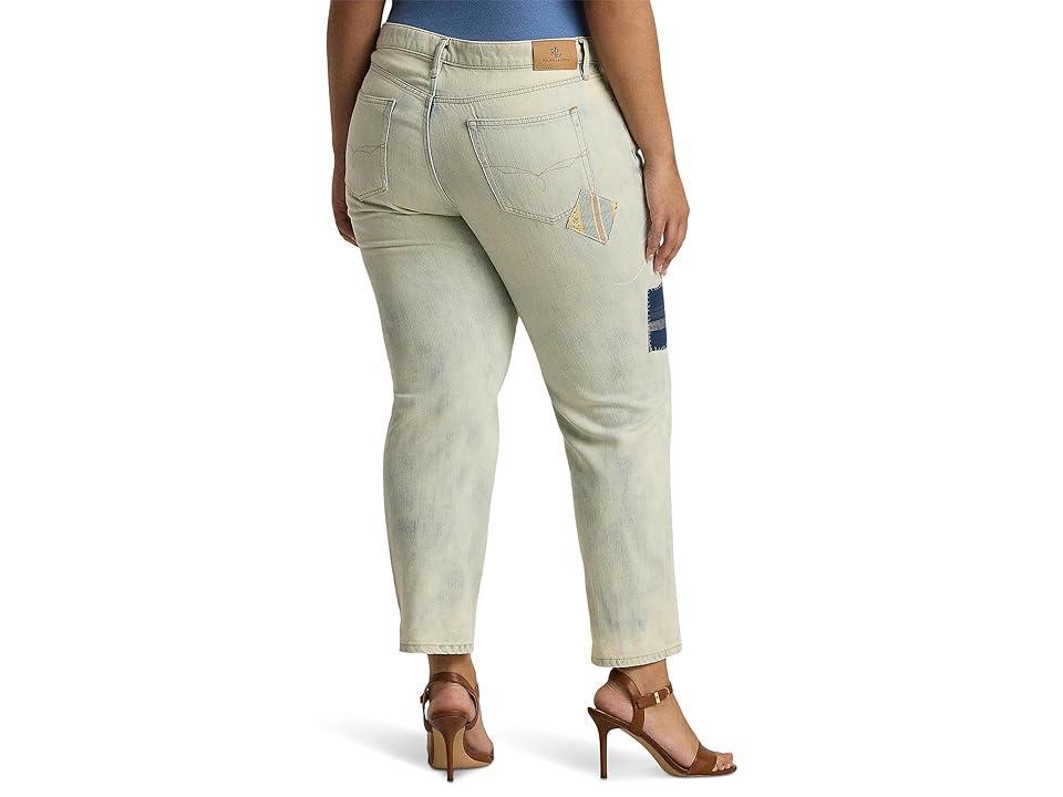 Lauren Ralph Lauren Plus-Size Patchwork Relaxed Tapered Ankle Jean (Belleville Wash) Women's Jeans Product Image