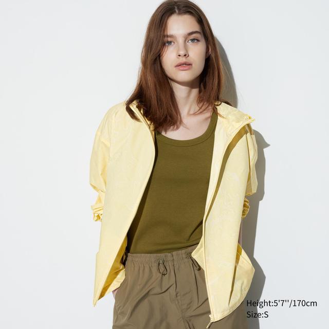 Womens Pocketable Uv Protection Parka with Water-Repellent Yellow Small UNIQLO US Product Image