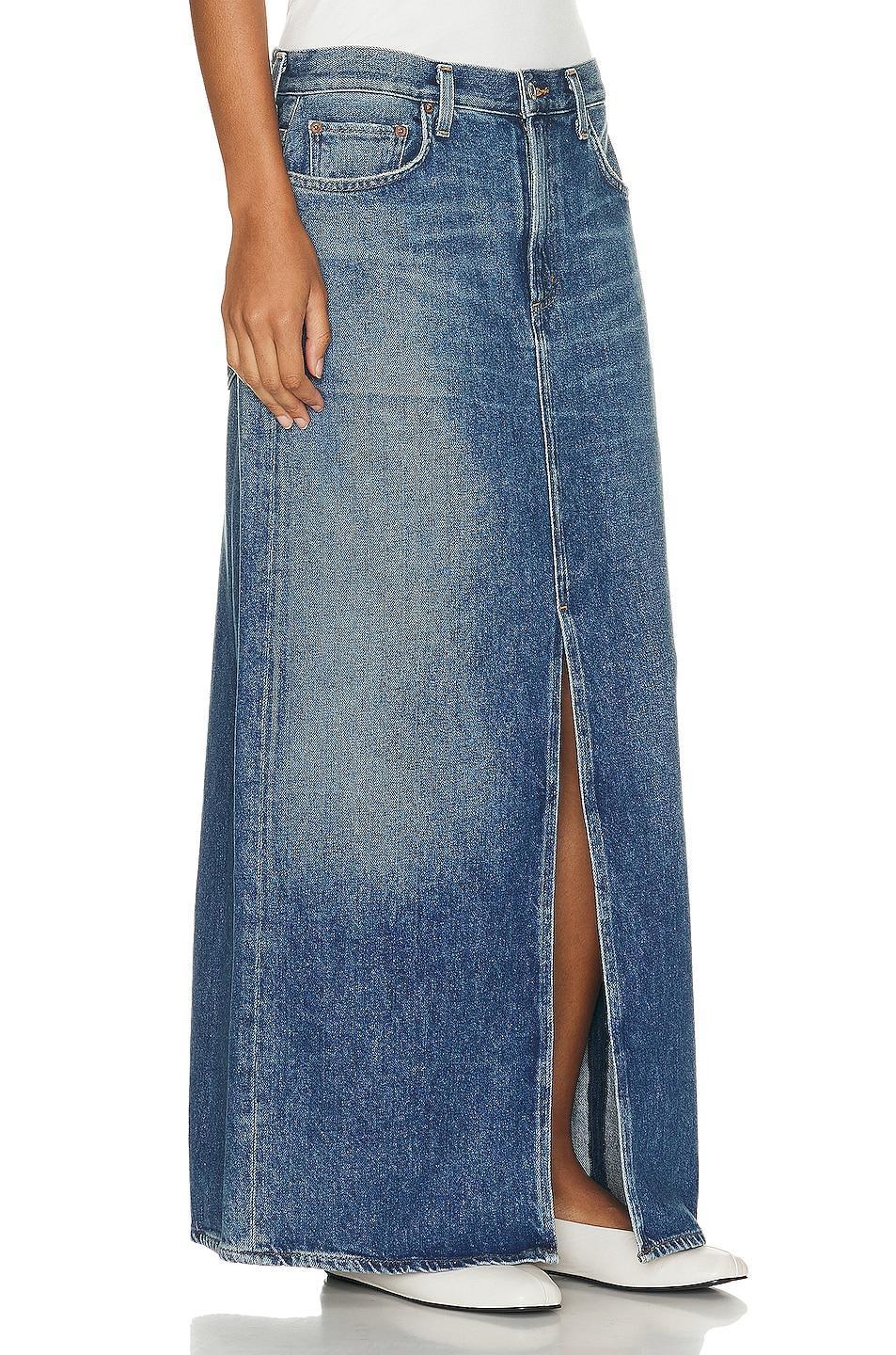 Leif Low-Slung Denim Maxi Skirt Product Image