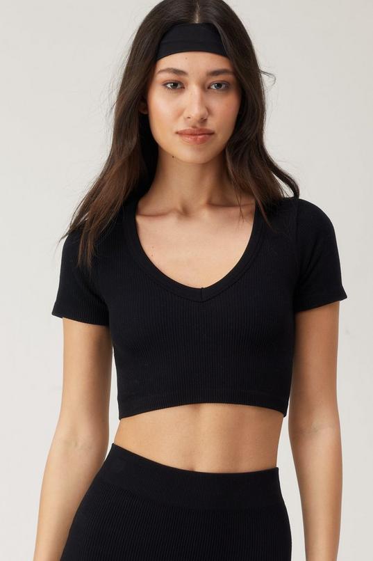 Seamless V Neck Crop Top Product Image