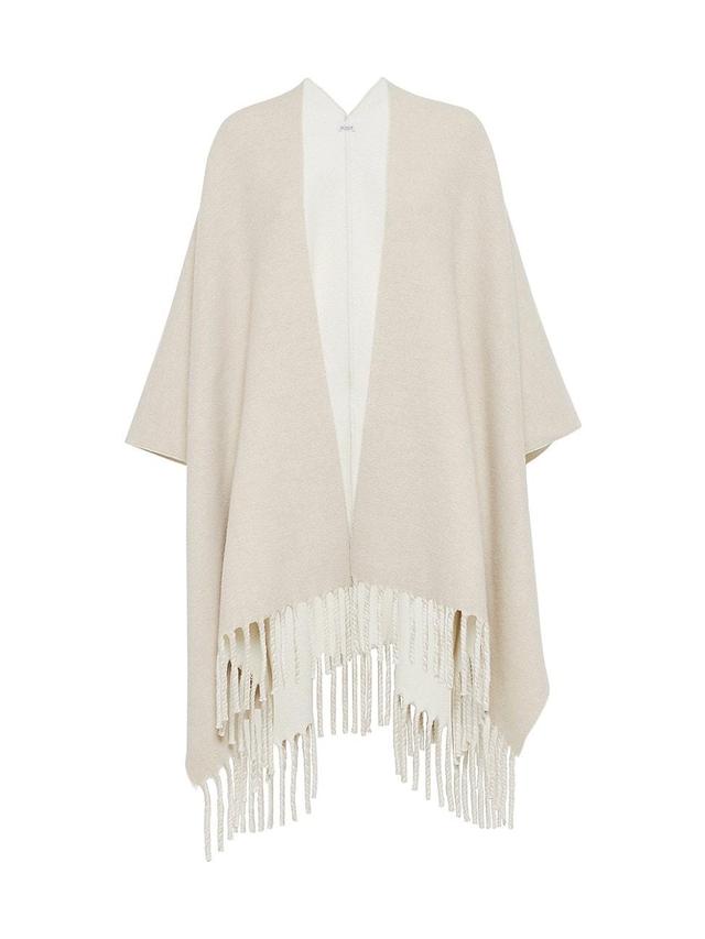 Womens Wool and Cashmere Double Knit Poncho Product Image