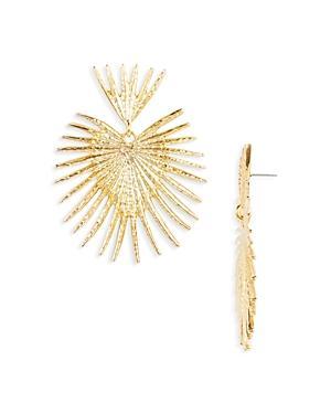 Womens Large Fan 22K Gold-Plated Drop Earrings Product Image