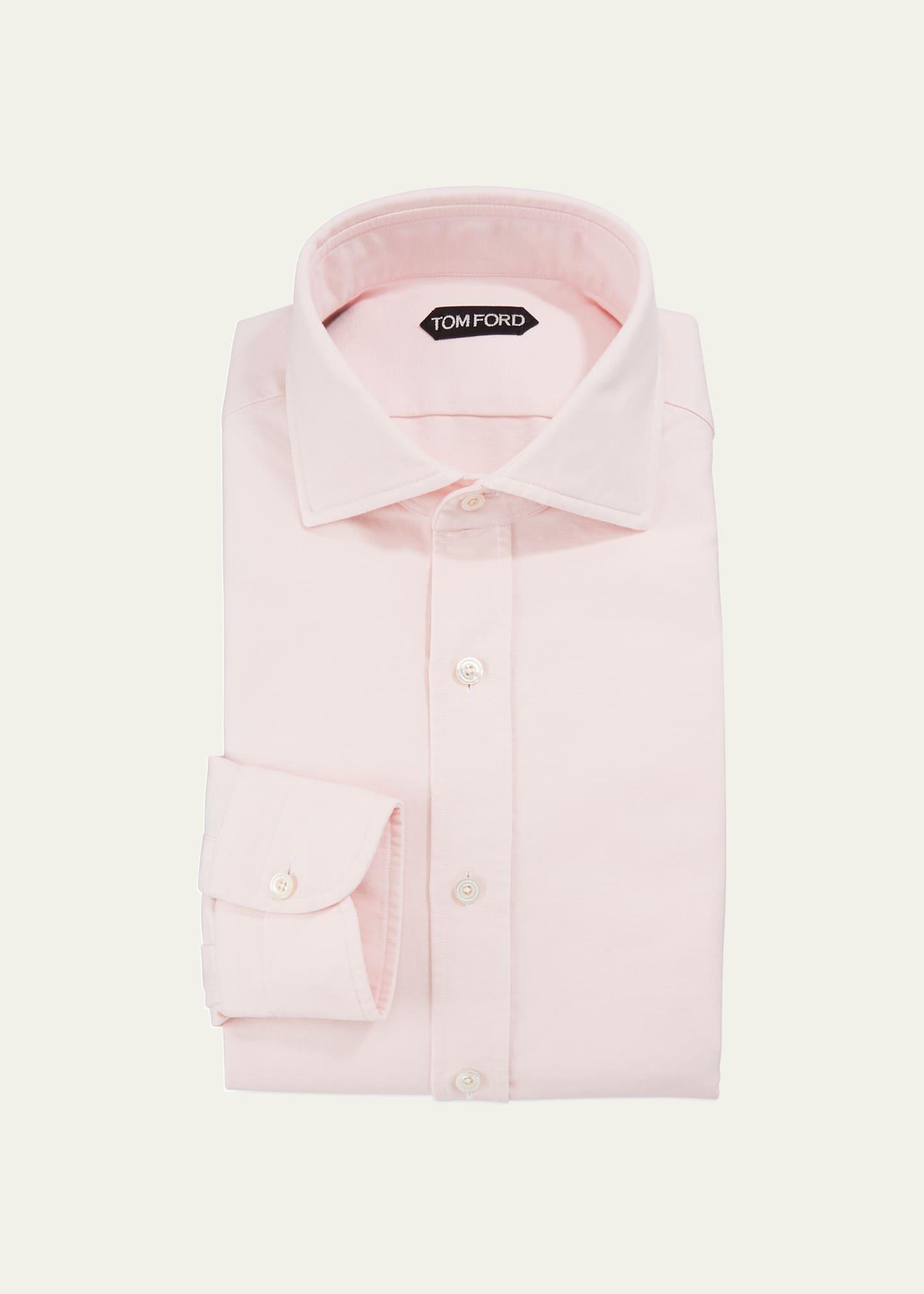 TOM FORD Men's Long-Sleeve Solid Dress Shirt - Size: 43 EU (17 US) - PINK Product Image