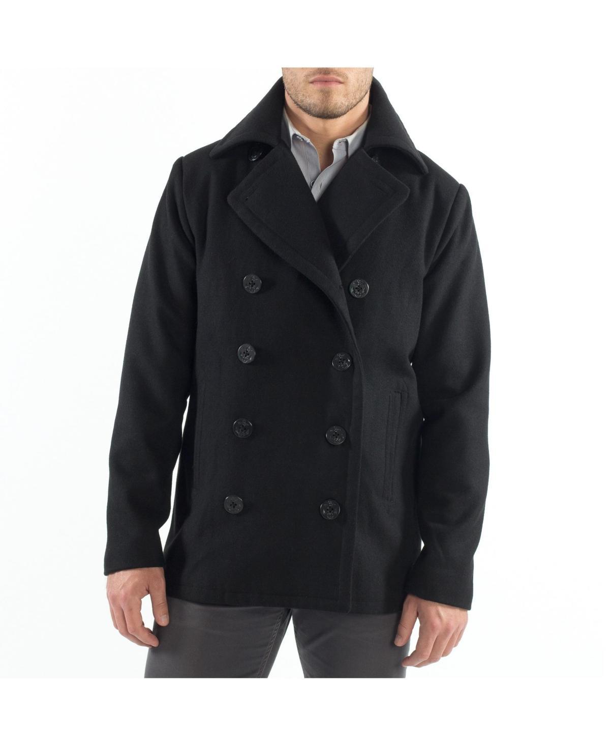 Alpine Swiss Mens Mason Wool Blend Pea Coat Jacket Double Breasted Dress Coat Product Image