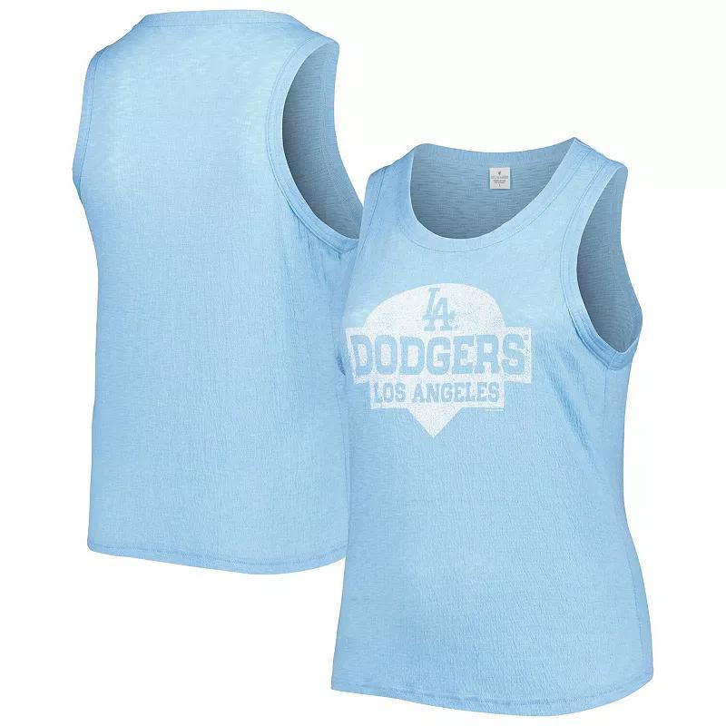 Women's Soft as a Grape Royal Los Angeles Dodgers Plus Size High Neck Tri-Blend Tank Top Product Image