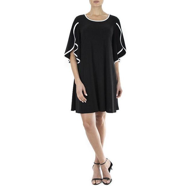 Womens Nina Leonard Tulip-Sleeve Colorblock Trapeze Dress Product Image