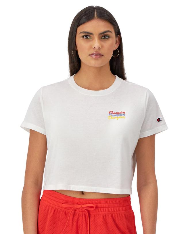 Womens Champion Tailgate T-Shirt, Triple Script Graphic White 2XL Product Image