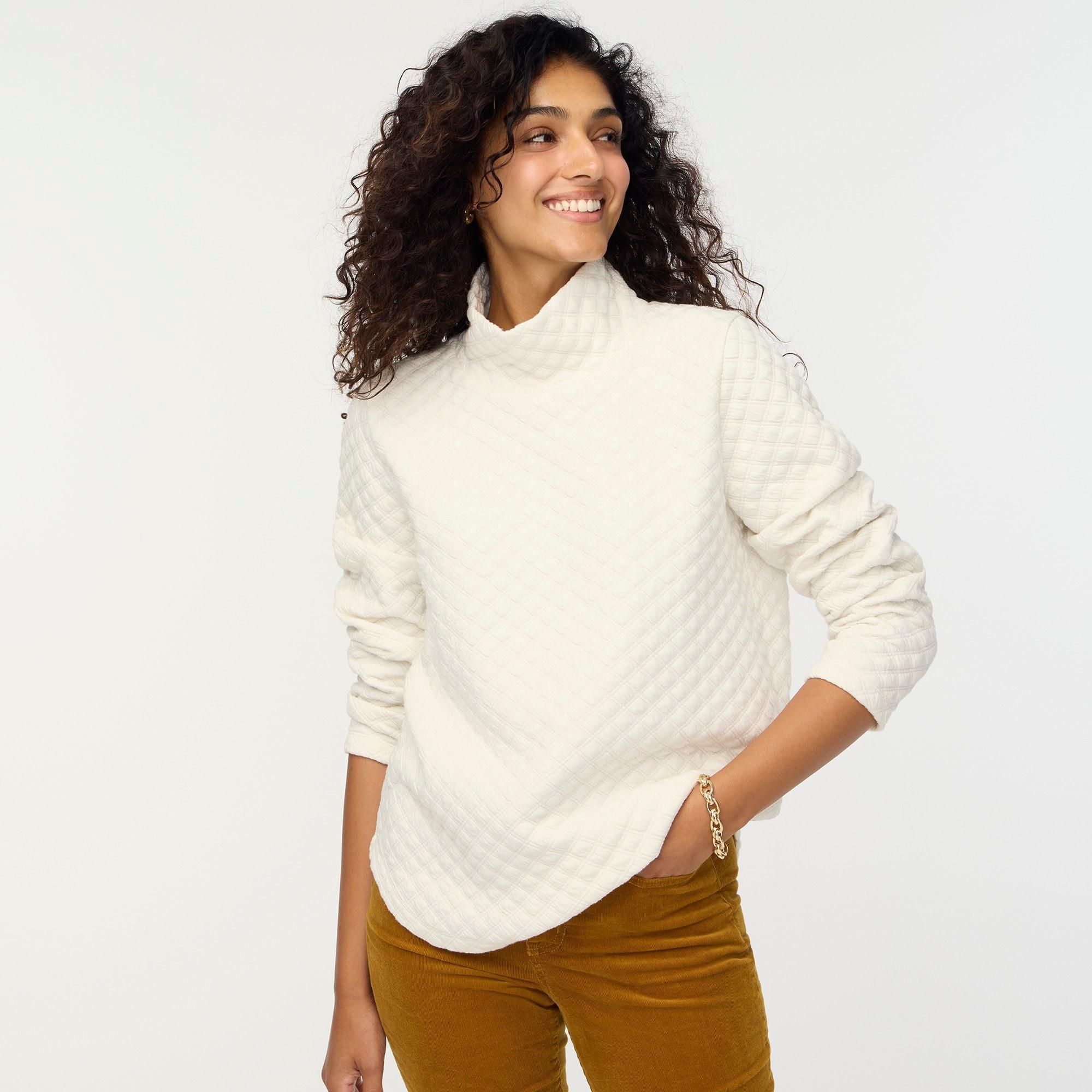 Quilted mockneck pullover Product Image