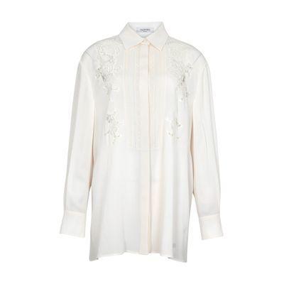 Silk Lace-detail Shirt In A03 Product Image