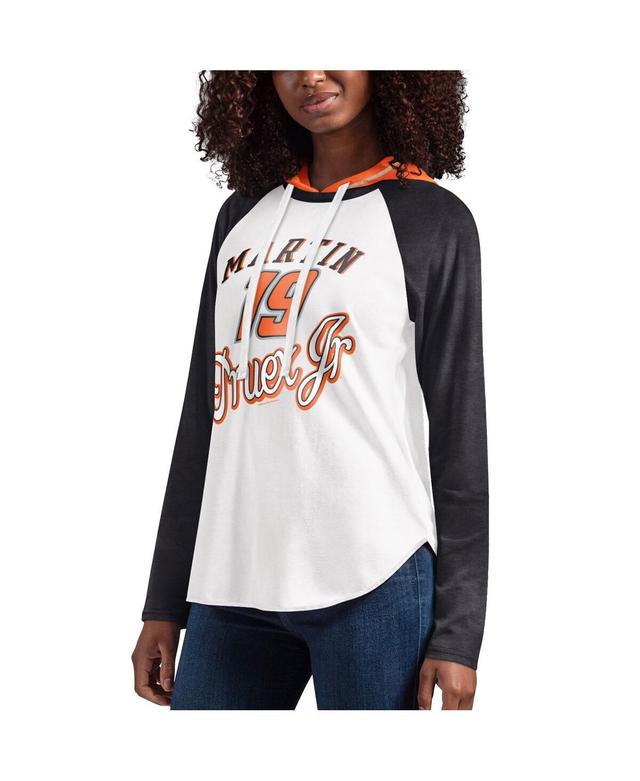 Womens G-iii 4Her by Carl Banks White Martin Truex Jr Mvp Raglan Hooded Long Sleeve T-shirt Product Image