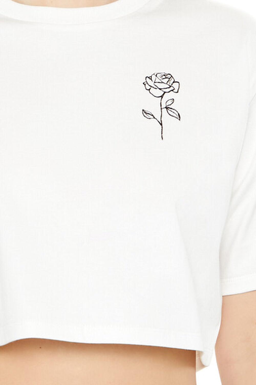 Rose Embroidered Cropped Tee | Forever 21 Product Image