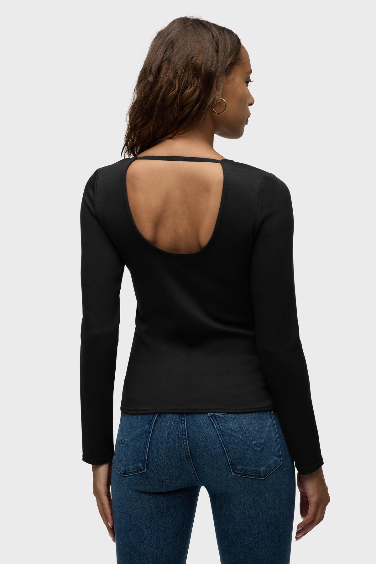 Long Sleeve Scoop Neck Top Female Product Image