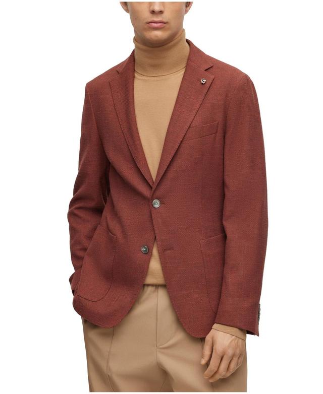 Mens Micro-Pattern Slim-Fit Jacket In A Cotton Blend Product Image