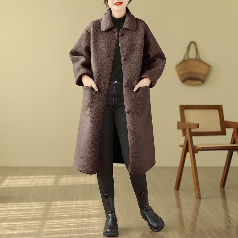 Plain Midi Single-Breasted Jacket Product Image