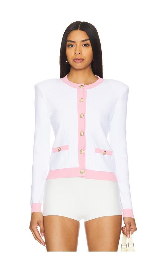 Leon Cardigan In White Cotton Candy Product Image