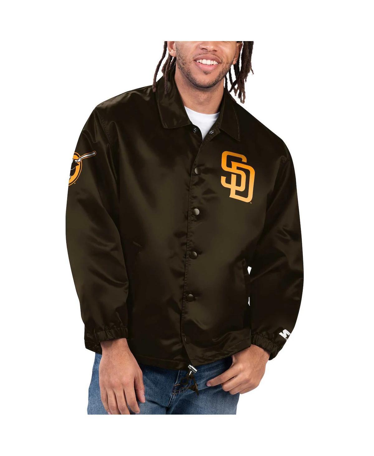 Mens Starter San Diego Padres Option Route Satin Full-Snap Jacket Product Image