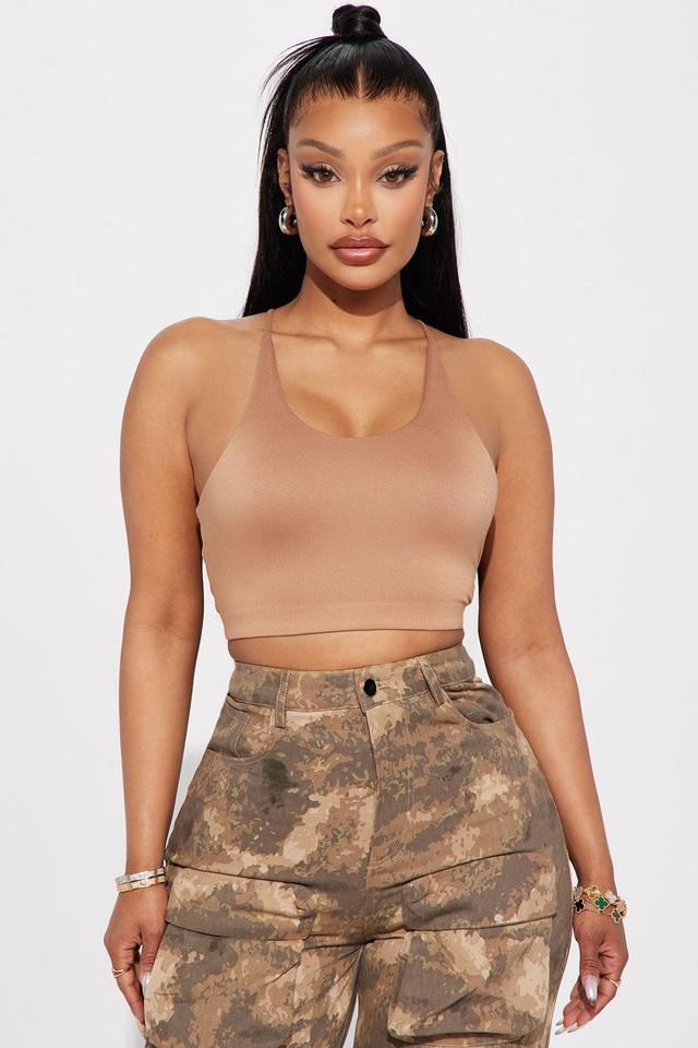 Rita Racerback Double Layered Top - Taupe Product Image