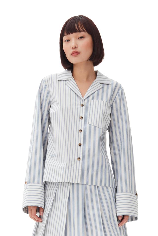 Blue Stripe Cotton Shirt Product Image