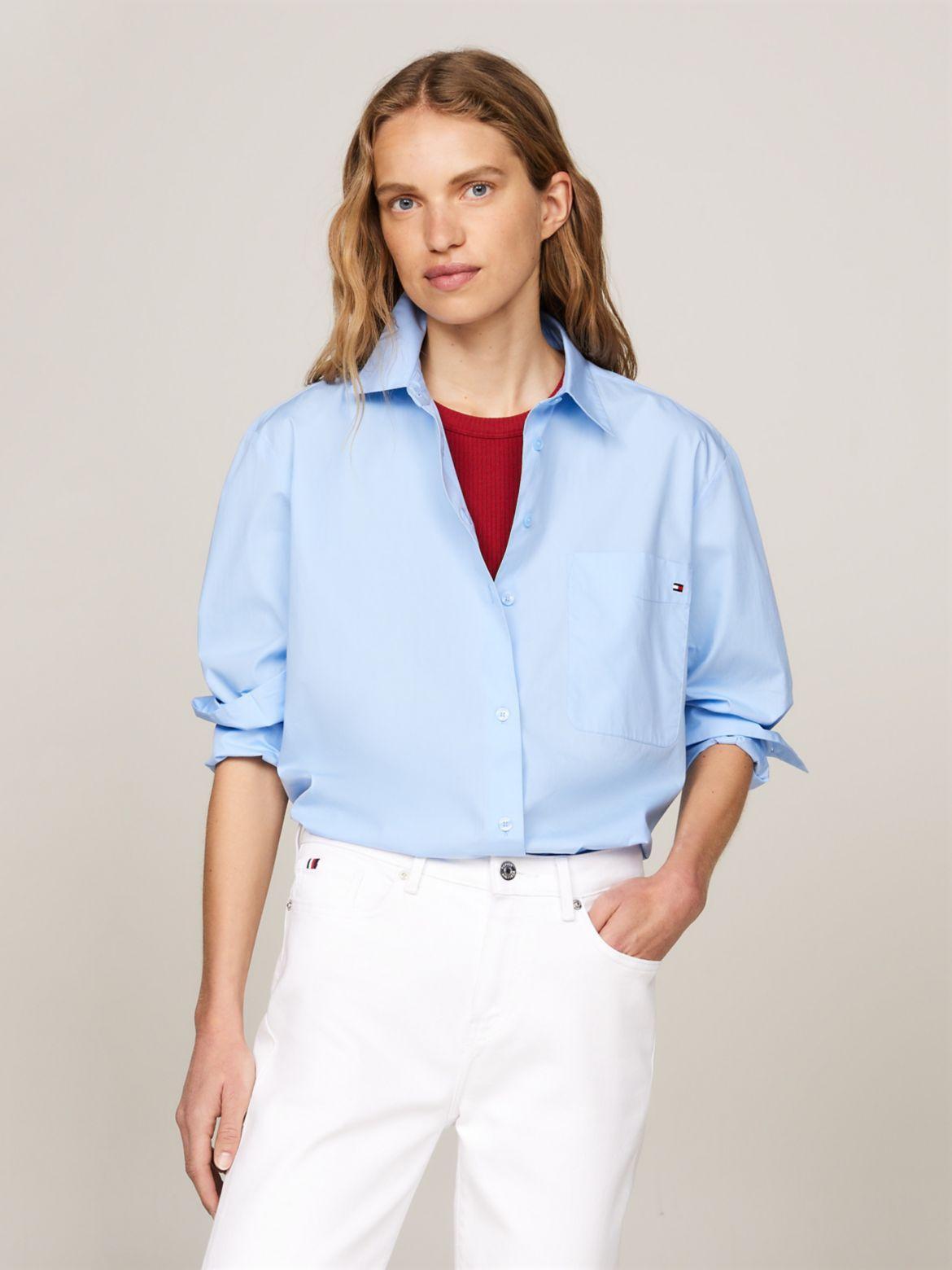 Tommy Hilfiger Women's Oversized Fit Patch Pocket Shirt Product Image