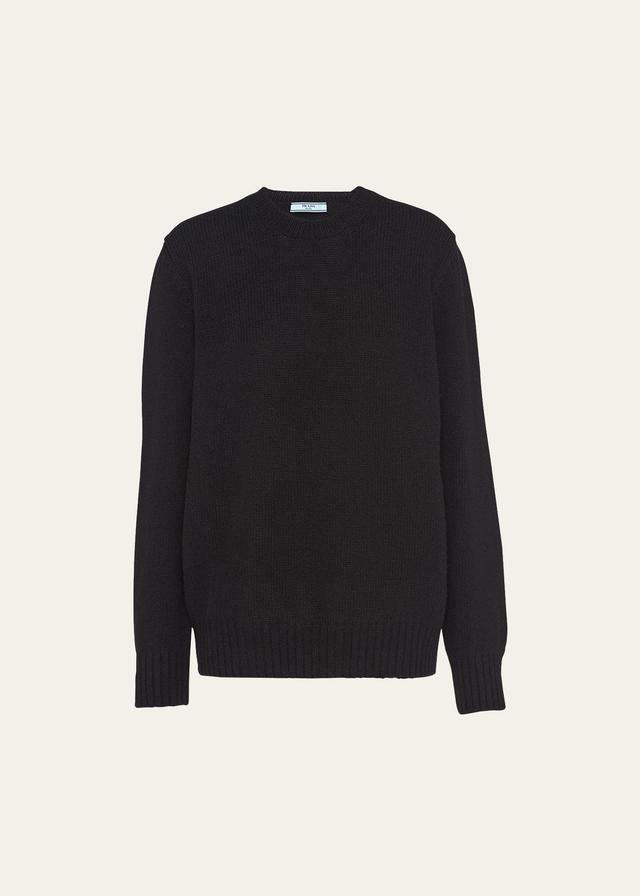 Womens Wool And Cashmere Crew-Neck Sweater Product Image