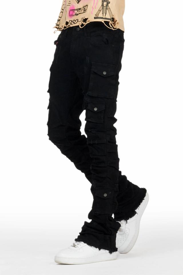 Edel Black Stacked Flare Jean Male Product Image