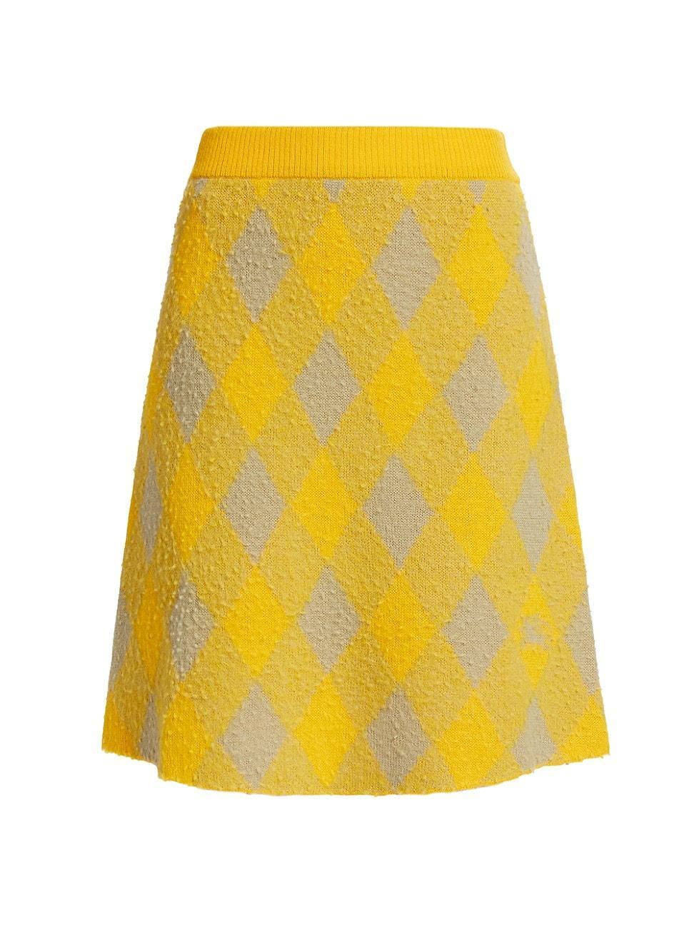 Womens Argyle Wool Relaxed-Fit Skirt Product Image