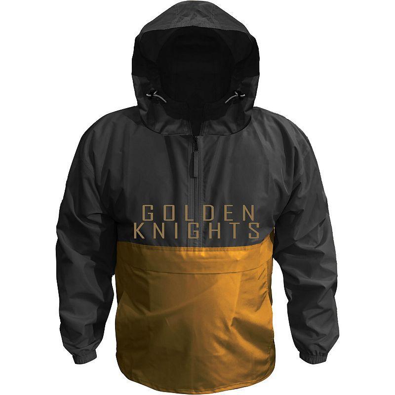 Mens Black Vegas Golden Knights Big & Tall Anorak Half-Zip Pullover Hoodie Product Image