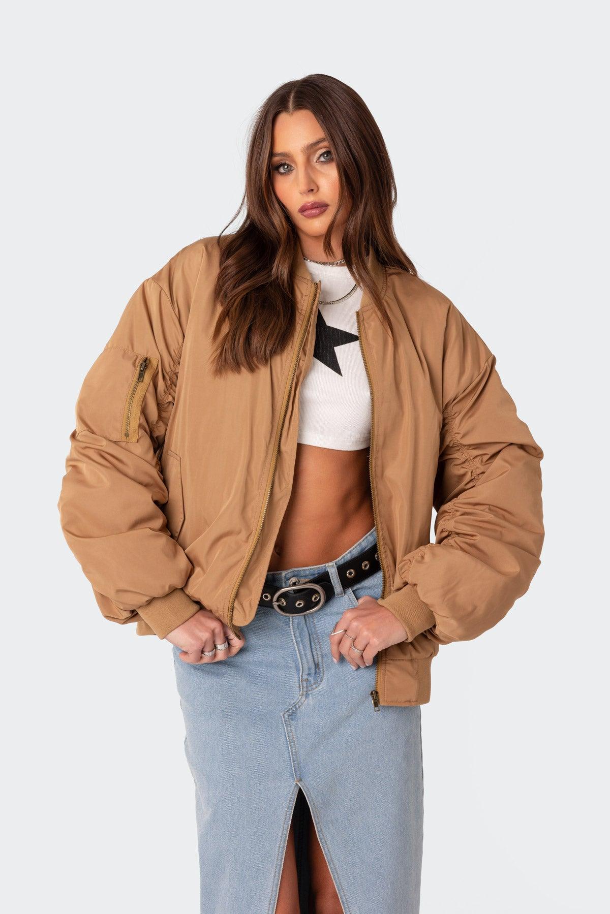 Cala Ruched Oversized Bomber Jacket Product Image