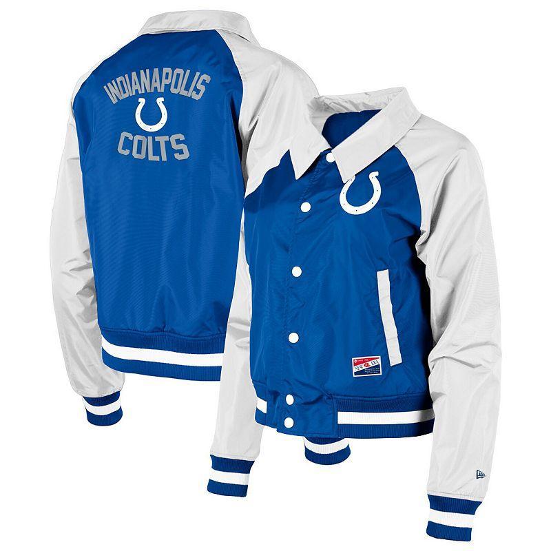 Womens New Era Royal Indianapolis Colts Coaches Raglan Full-Snap Jacket Product Image