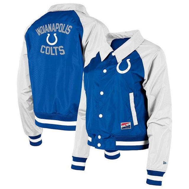 Womens New Era Royal Indianapolis Colts Coaches Raglan Full-Snap Jacket Product Image