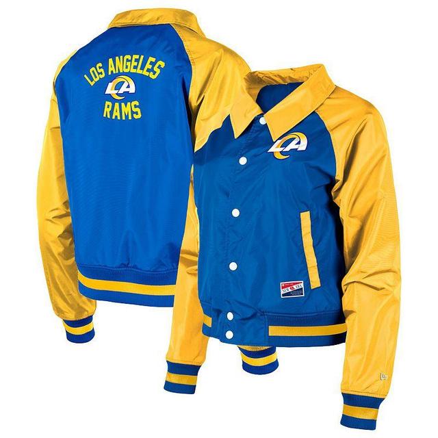 Womens New Era Royal Los Angeles Rams Coaches Raglan Full-Snap Jacket Product Image