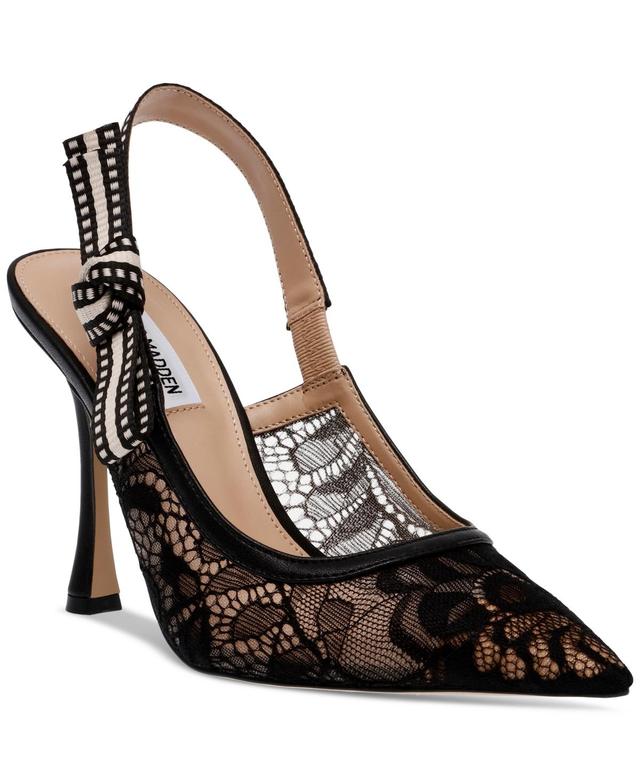 Steve Madden Bri Lace Pointed Toe Slingback Pumps Product Image