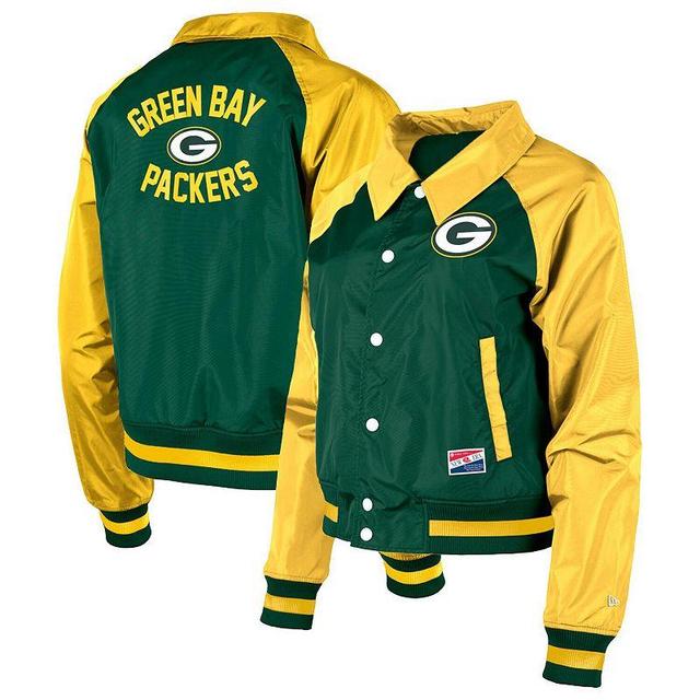 Womens New Era Bay Packers Coaches Raglan Full-Snap Jacket Product Image